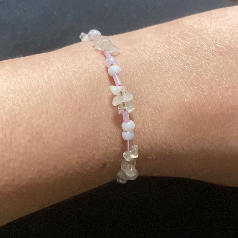 glass bracelet and gemstone bracelets pack of 2